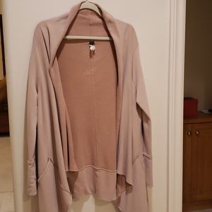 Free people dusty rose wide collar duster size M/L